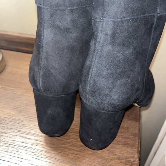 New WHBM White House Black Market Jaz Black Suede Over the Knee Boots Tall Sz 9 - Picture 5 of 13